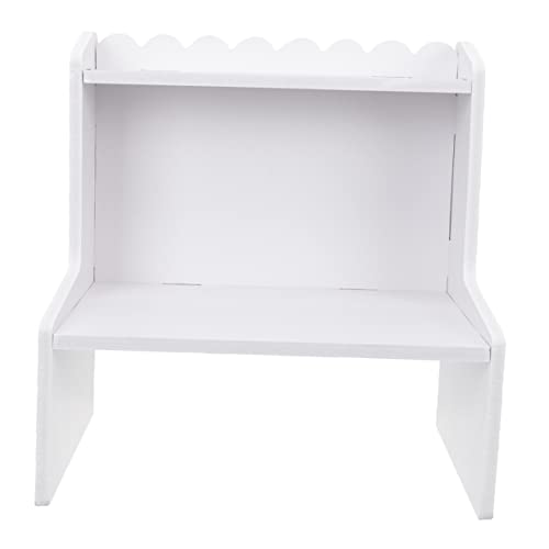 VALICLUD Erhöhte erhöhte Kosmetik -Finish -Rack Desktop-Organizer-Regal Schreibtisch Organisatoren und Aufbewahrung Stand stapelbar Multifunktionaler Organizer Lagerregale hölzern Weiß von VALICLUD