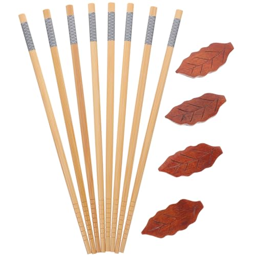 VALICLUD Essstäbchen Holz Essstäbchen mit Stäbchenhalter Tragbares Besteckset mit Aufbewahrungsbox für Zuhause und Unterwegs Geschenkset Holzgeschirr von VALICLUD