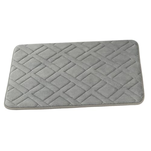 VALICLUD Extra Dicke rutschfeste Badezimmermatte Saugfähiger Weicher Teppich für Bad Küche und Flur Graue Badematte mit Rutsch Boden Pflegeleicht und Schnelltrocknend von VALICLUD