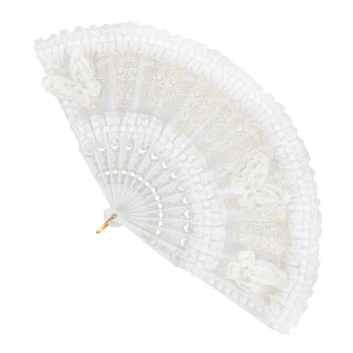 VALICLUD Faltfächer aus Spitze mit Perlen Handheld Fächer für Hochzeiten und Partys Leicht und Tragbar für Sommerreisen und Fotografie Accessoires VALICLUD Faltfächer aus Spitze mit Perlen Handheld Fächer für Hochzeiten und Partys Leicht und Tragbar für Sommerreisen und Fotografie Accessoires von VALICLUD