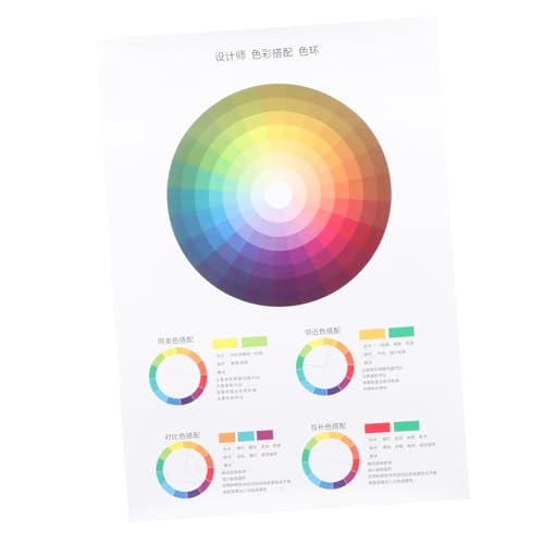 VALICLUD Farbrad Poster Farbtafel Farbrad Design Farbton Erkennung Farbkarte Lernhilfe für Künstler und Designer Klare Grafiken zur Einfachen Farbabstimmung und Farbmischung von VALICLUD