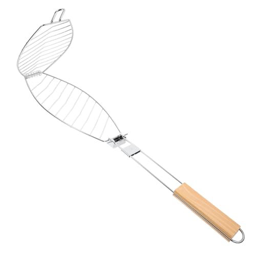 VALICLUD Fischgrillkorb Zusammenklappbar Tragbar für Bbq und Grillabende mit Langem Griff für Gemüse Steak und Leicht und Langlebig von VALICLUD