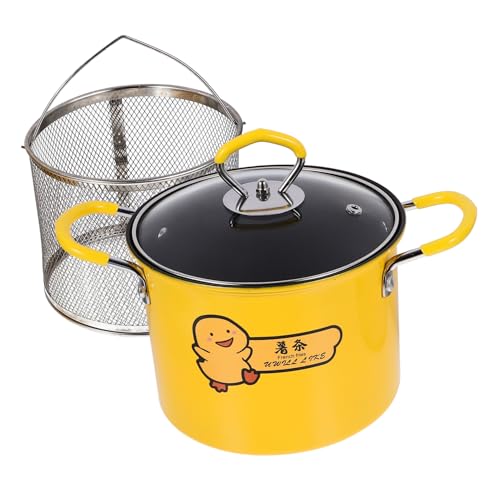 VALICLUD Fritteusentopf mit Antihaftbeschichtung Ergonomischer Griff Abnehmbarem Frittierkorb Schnelles Erhitzen Vielseitig Einsetzbar für Haushalt und Induktionsherde von VALICLUD