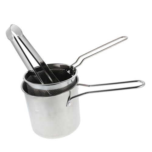 VALICLUD Frittierkorb Mit Griff Für Topf Aus Edelstahl Frittierkorb Für Frittiertopf Frittierkörbe Mit Griff Für Frittiertopf Frittierpfanne Mit Korb Für von VALICLUD
