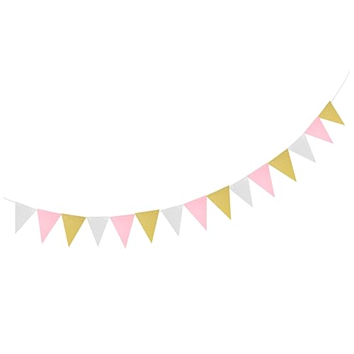 VALICLUD Geburtstag Wimpelkette Teilig Mehrfarbig Glitzernd Papier Wimpel Girlande Kinderzimmer Deko Wiederverwendbar für Party Garten Indoor von VALICLUD