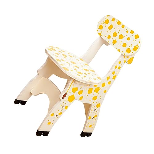 VALICLUD Giraffe Holzstuhl für Sicherer Rückenstuhl mit Niedlichem Design für Kleinkinder für Spielzimmer und Schlafzimmer und Geräuscharm von VALICLUD