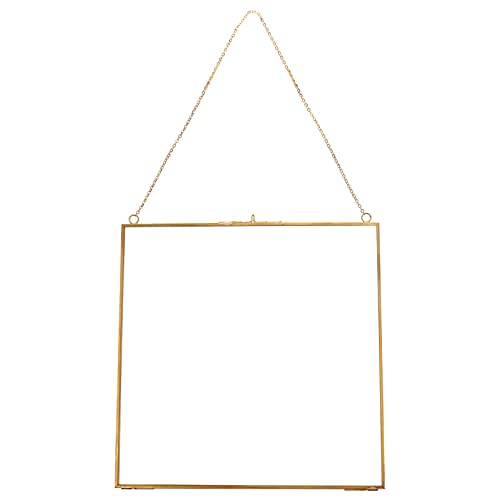 VALICLUD Glas hängender Bilderrahmen zum Jubiläum Hochzeit Quadrat Musterhalter Glas Artwork Zertifikat Foto Bild Display Rahmen Geometrische Party Verzierung 24X24cm von VALICLUD