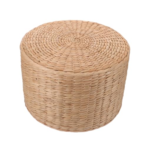 VALICLUD Grassgeflecht Hocker Klein Vielseitig als Fußstütze oder Beistelltisch Leichter Gartenhocker Handgefertigt Multifunktional für Outdoor und Innenbereich von VALICLUD
