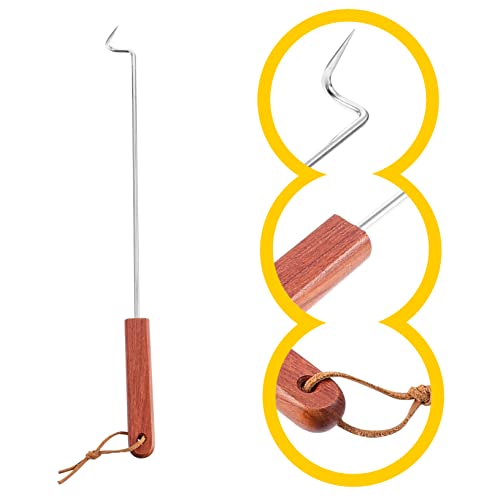 VALICLUD Grillflipper mit Holzgriff Ergonomischer Bbq Fleischwender und Wendehaken für Rippchen Steaks Hitzebeständig Leicht zu Reinigen und Tragbar von VALICLUD