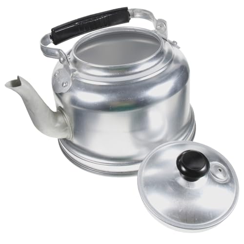 VALICLUD Großer Retro Wasserkocher aus Dickem Aluminium Pfeifender Teekessel für Herd Langlebiger Verschleißfester Wasserkessel für Tee und Camping Praktischer Küchenhelfer von VALICLUD
