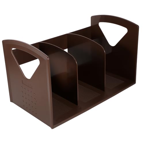 VALICLUD Großes Praktisches Bücherregal mit DREI Fächern Tragbares Desktop Regal für Büro Schule und Zuhause Kaffeebraun Robuste Konstruktion Glatte Oberfläche Große Kapazität Einfacher VALICLUD Großes Praktisches Bücherregal mit DREI Fächern Tragbares Desktop Regal für Büro Schule und Zuhause Kaffeebraun Robuste Konstruktion Glatte Oberfläche Große Kapazität Einfacher von VALICLUD