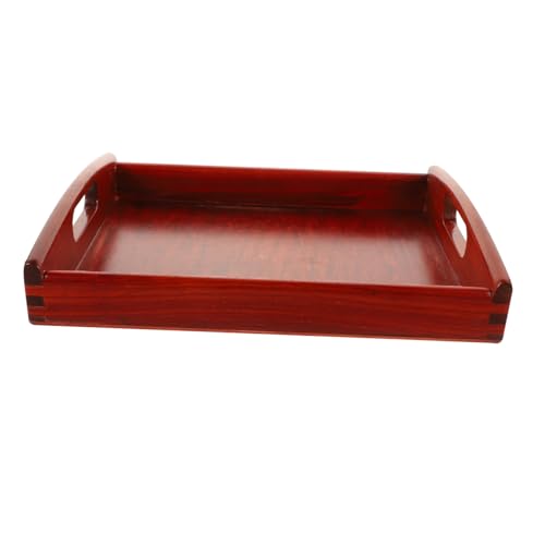 VALICLUD Großes Rotes Blumenholz tablett mit Ergonomischen Griffen Vielseitiges Montessori Lehrmittel und Organizer Kindersicheres Holztablett für Kindergarten Kunstprojekte und von VALICLUD