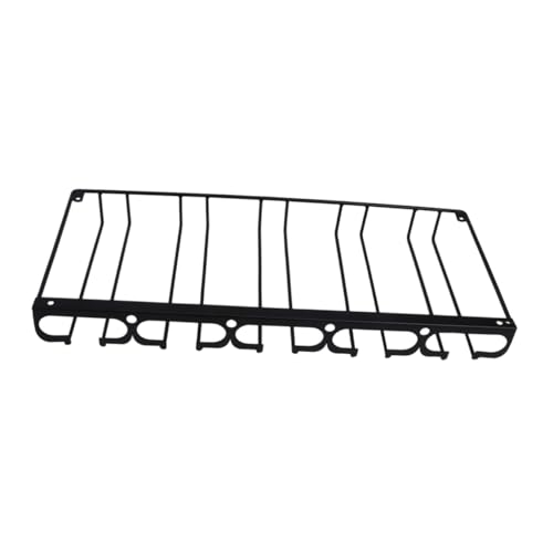 VALICLUD Hängender Weinglashalter aus Reihiger Weinbecherständer für Umgedrehte Gläser Weinregal für Bar Zuhause und Partys Schwarz Platzsparend von VALICLUD