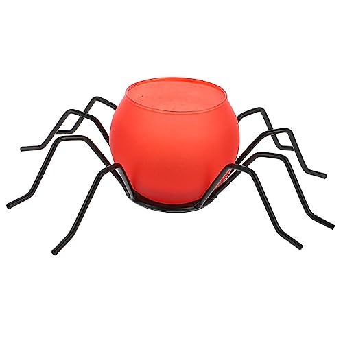 VALICLUD Halloween Teelichthalter aus Robustem Spider Design Kleiner Roter Kerzenständer für Tischdekoration Langlebig und Bruchsicher für Halloween Party und Wohnraumgestaltung von VALICLUD