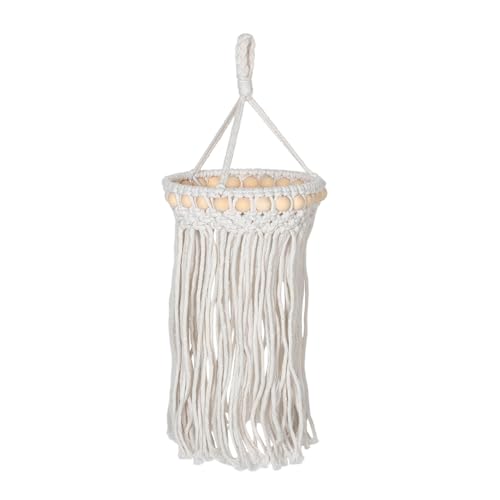 VALICLUD Handgefertigter Makramee Lampenschirm mit Quasten und Perlen Boho Deckenlampe für Wohnzimmer Schlafzimmer Leichter Baumwollseil Ersatzschirm Nordisches Design Einfache Montage VALICLUD Handgefertigter Makramee Lampenschirm mit Quasten und Perlen Boho Deckenlampe für Wohnzimmer Schlafzimmer Leichter Baumwollseil Ersatzschirm Nordisches Design Einfache Montage von VALICLUD