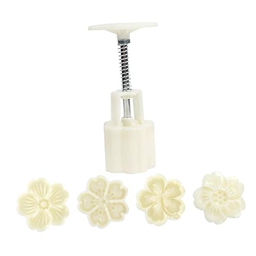 VALICLUD Handgepresste Mondkuchenform Backform mit Blumenmuster Bpa Frei Einfach zu Reinigen und Entformen für Mondkuchen und Gebäck DIY Langlebiges Material Weiß von VALICLUD