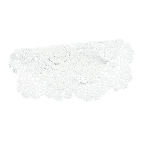 VALICLUD Handgestrickte Tischmatte Spitzen Tischset 25x35cm Baumwolle Dekorativ Für Esstisch Und Couchtisch Rustikaler Stil Handgefertigt von VALICLUD