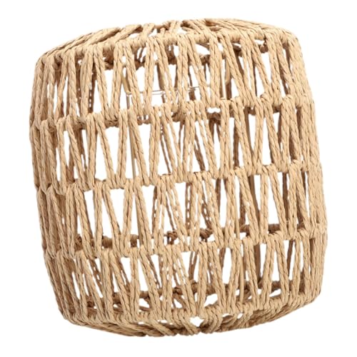 VALICLUD Handgewebte Rattan Pendelleuchte Robuste Hängeleuchte aus Metall für Küche Esszimmer Wohnzimmer Schlafzimmer Rustikaler Lampenschirm Einfache Montage ohne Leuchtmittel Vielseitig von VALICLUD