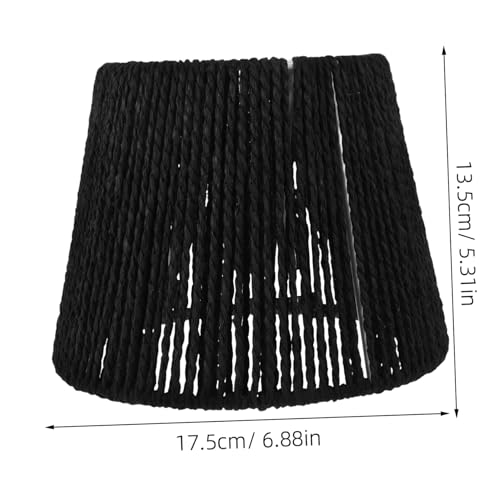 VALICLUD Handgewebter Papierseil Lampenschirm Retro Deckenleuchte Kreative Lichtabdeckung Vintage Landhausstil Schwarz Kompatibel Wohnraumdekoration von VALICLUD