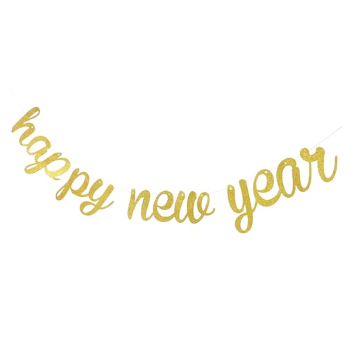 VALICLUD Happy Year Banner Hängendes Deko Schild für Neujahrsfeiern Leichtes und Umweltfreundliches Papiermaterial für Partys und Feiern von VALICLUD