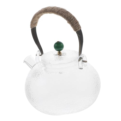 VALICLUD Hitzebeständige Glas mit Ergonomischem Kupfergriff Transparenter Chinesischer Kungfu Teekrug Tragbare für und Haushalt Feine Verarbeitung und Einfache Reinigung von VALICLUD