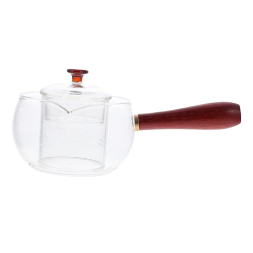 VALICLUD Hitzebeständige Glasteekanne mit Langem Holzgriff Hitzebeständigem Glas für Haushalt und Büro Stabiles Design Transparent zum Teekochen und Servieren VALICLUD Hitzebeständige Glasteekanne mit Langem Holzgriff Hitzebeständigem Glas für Haushalt und Büro Stabiles Design Transparent zum Teekochen und Servieren von VALICLUD