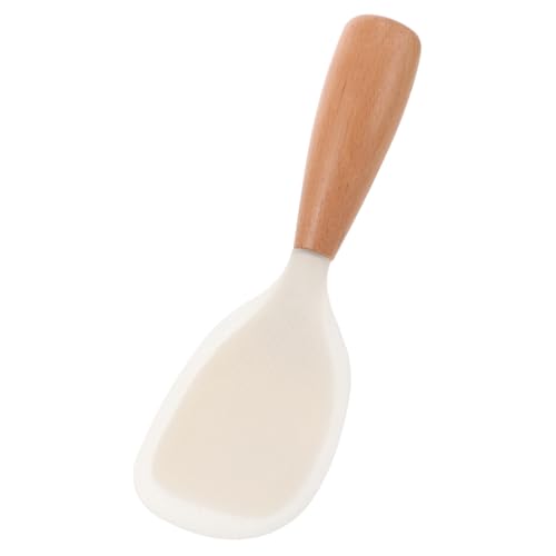 VALICLUD Hitzebeständiger Haushalts Reislöffel aus Lebensmittelechtem und Holz Isolierend Multifunktionaler Reisspatel mit Standfunktion zum Servieren und Rühren Küche von VALICLUD
