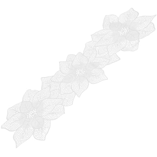 VALICLUD Hitzebeständiger Rutschfester Tischläufer mit Floraler Aussparung in Silber Dekoratives PVC Platzset für Esstisch Schützt vor Kratzern und Hitze für Wohn und Esszimmerdeko von VALICLUD