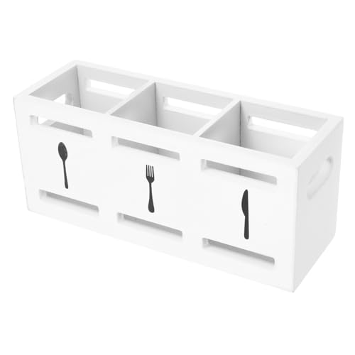 VALICLUD Holz Besteck Organizer Box mit Fächern Küchen Utensilienhalter aus Natürlichem Holz Praktische Aufbewahrung für Besteck und Partyzubehör Eleganter Tisch Besteckkasten Weiß VALICLUD Holz Besteck Organizer Box mit Fächern Küchen Utensilienhalter aus Natürlichem Holz Praktische Aufbewahrung für Besteck und Partyzubehör Eleganter Tisch Besteckkasten Weiß von VALICLUD