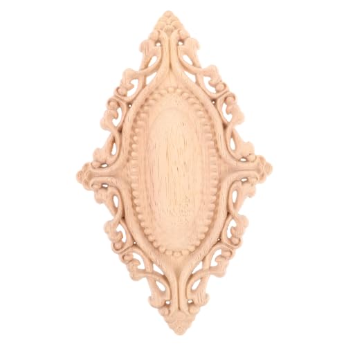 VALICLUD Holzapplikation Oval Europäischer Stil Möbelverzierung Handgeschnitzte Dekoration für Türen Schränke Einfache Montage Langlebige Design von VALICLUD
