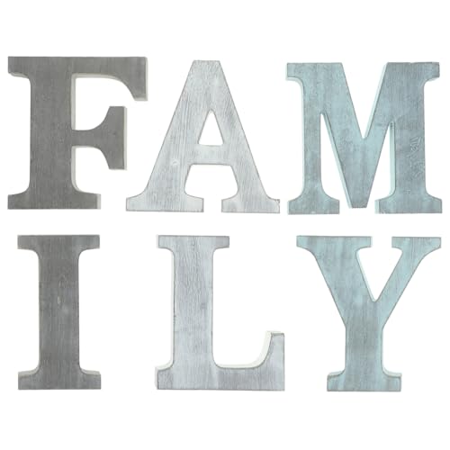 VALICLUD Holzbuchstaben Wanddeko DIY Holzschriftzug Rustikal Glatt Oberfläche für Wohnzimmer Küche Familienraum Einfache Wandbefestigung Robuste Dekoration von VALICLUD