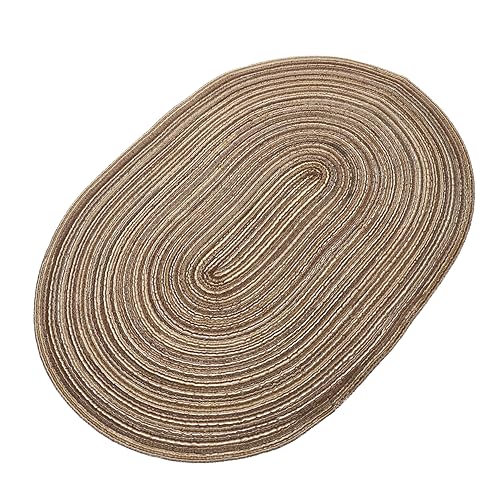 VALICLUD Japanisch Inspirierte Gewebte Tischmatte Oval Hitzebeständig rutschfest Handgefertigt für Esstisch und Festlichkeiten Kaffeebraun VALICLUD Japanisch Inspirierte Gewebte Tischmatte Oval Hitzebeständig rutschfest Handgefertigt für Esstisch und Festlichkeiten Kaffeebraun von VALICLUD