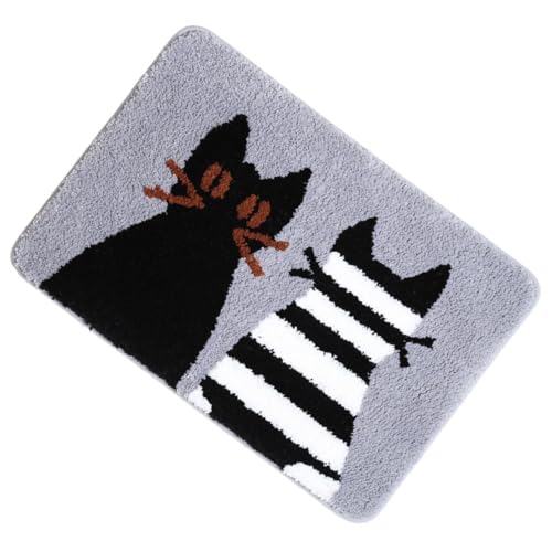 VALICLUD Katze Muster Badematte Wasserabsorbierende Duschmatte mit Rutschfester Unterseite Badezimmerteppich Weicher Mikrofaser Badvorleger VALICLUD Katze Muster Badematte Wasserabsorbierende Duschmatte mit Rutschfester Unterseite Badezimmerteppich Weicher Mikrofaser Badvorleger von VALICLUD