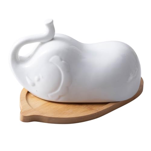 VALICLUD Keramik Butterplatte mit Deckel Elefant relief Frischhaltend Staub Insektenschutz Platzsparend für Kühlschrank und Servierplatte Stilvolles Küchenaccessoire und Geschenk VALICLUD Keramik Butterplatte mit Deckel Elefant relief Frischhaltend Staub Insektenschutz Platzsparend für Kühlschrank und Servierplatte Stilvolles Küchenaccessoire und Geschenk von VALICLUD