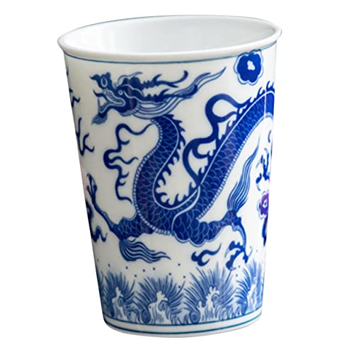 VALICLUD Keramik tasse mit Retro Muster Große Chinesische Teetasse aus Hochwertigem Keramikmaterial Langlebig Spülmaschinenfest für Tee Kaffee und Wasser Stilvolle Frühstückstasse für von VALICLUD