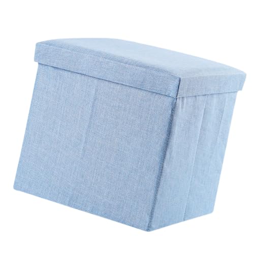 VALICLUD Klappbarer Sitzhocker mit Stauraum Faltbarer Aufbewahrungswürfel aus Stoff Multifunktionaler Fußhocker in Hellblau Stabile Sitzbank für Wohnzimmer Kinderzimmer und Flur VALICLUD Klappbarer Sitzhocker mit Stauraum Faltbarer Aufbewahrungswürfel aus Stoff Multifunktionaler Fußhocker in Hellblau Stabile Sitzbank für Wohnzimmer Kinderzimmer und Flur von VALICLUD