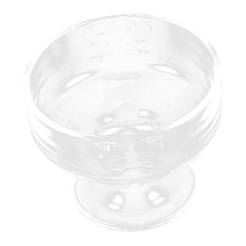 VALICLUD Klare Dessertschale aus mit Fuß Vielseitige Eisschale für Eiscreme Pudding und Obstsalat Transparente Servierschale für Dessert Wiederverwendbar und Leicht zu Reinigen von VALICLUD