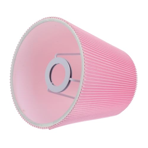 VALICLUD Kleiner Dekorativer PVC Lampenschirm in Pastellrosa Plissiert für Tischlampen Ersatz für Wohnzimmer Endtischleuchten Einfacher Aufbau Augenschonend und Leicht zu Montieren von VALICLUD