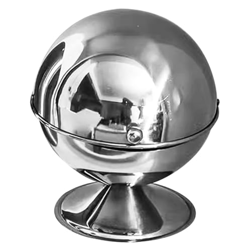VALICLUD Kleiner Edelstahl Mülleimer mit Deckel Kompakter Tischabfalleimer für Schreibtisch und Arbeitsplatte Tragbarer Desktop Müllbehälter für Büro Schlafzimmer Küche Praktische von VALICLUD