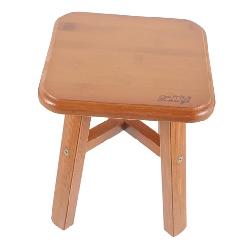 VALICLUD Kleiner Hocker Stabile Holzbank Leicht Tragbar Für Wohnzimmer Schlafzimmer Erwachsene Fußhocker Sitzhocker Multifunktional von VALICLUD