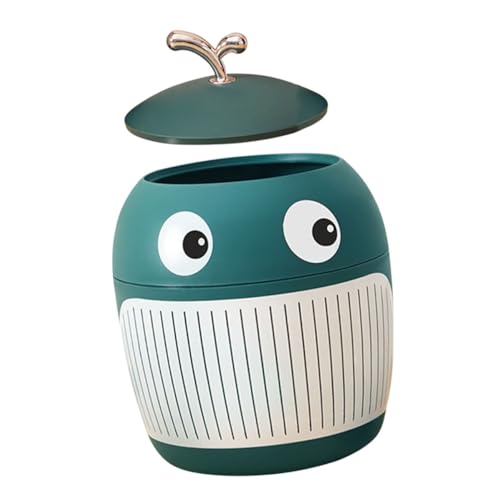 VALICLUD Kleiner Tisch mülleimer mit Cartoon wal design Robuster Kompakt und Platzsparend für Büro Schminktisch und Zuhause Leicht zu Reinigen Stilvoller Mini abfalleimer in Pfauengrün VALICLUD Kleiner Tisch mülleimer mit Cartoon wal design Robuster Kompakt und Platzsparend für Büro Schminktisch und Zuhause Leicht zu Reinigen Stilvoller Mini abfalleimer in Pfauengrün von VALICLUD