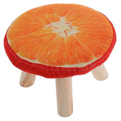 VALICLUD Kleiner runder Hocker fußstütze hocker fußhocker Heimhocker niedriger Hocker aus Holz Holzstuhl Tritthocker aus Holz Kinderhocker Schuhwechselhocker Fußresthocker Stoff von VALICLUD
