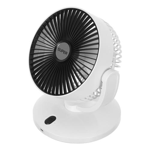 VALICLUD Kompakter USB Tischventilator Wiederaufladbarer Tragbarer Lüfter mit Starkem für Schlafzimmer Büro Camping und Reisen Leise und Effizient von VALICLUD