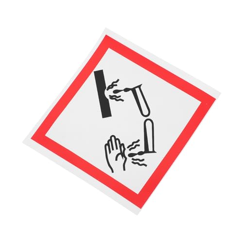 VALICLUD Korrosives Warnschild Selbstklebendes Etikett für Gefahrstoffe PVC Material Langlebig für Chemische Behälter Klare Grafiken zur Gefahrenkennzeichnung von VALICLUD