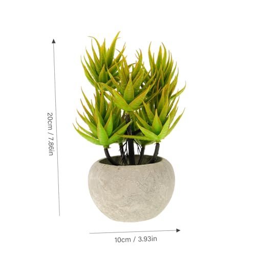 VALICLUD Künstlicher Aloe Vera Bonsai Topf Pflanze Grünpflanze Dekoration Innenbereich Langlebig Natürlich Aussehend für Wohnzimmer Büro Fensterbank Tischdeko von VALICLUD