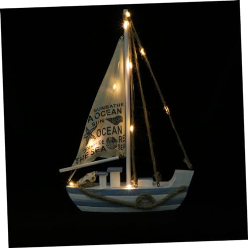 VALICLUD LED Holz Segelboot Deko im Mediterranen Stil Tischmodell mit LED Beleuchtung für Wohn und Arbeitsräume Ohne Batterie VALICLUD LED Holz Segelboot Deko im Mediterranen Stil Tischmodell mit LED Beleuchtung für Wohn und Arbeitsräume Ohne Batterie von VALICLUD