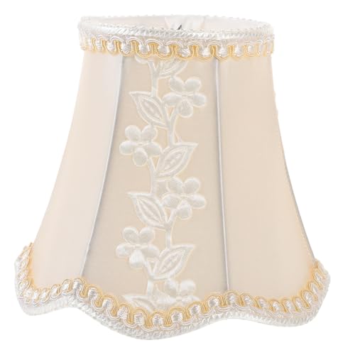 VALICLUD Lampenschirm mit Stickerei Muster Lampenschirm für Tischlampe und Stehleuchte Weicher Lichteffekt Sanft Elegant Abnehmbar für Haushalt und Wohnzimmer von VALICLUD
