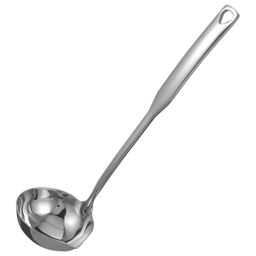 VALICLUD Löffel Soßenform Griff Schöpfkelle Zum Ausgießen Von Soße Lange Schöpfkelle Zum Servieren Von Suppe Große Feldflasche Tiefer Ausguss Soßenkelle Utensil Rostfreie von VALICLUD