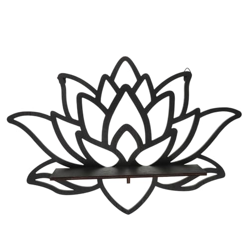 VALICLUD Lotus Eckregal Wandregal Holz Wandmontiertes Regal mit Hölzernem Lotusblüten Design für Dekorative Aufbewahrung und Platzersparnis Jedem von VALICLUD