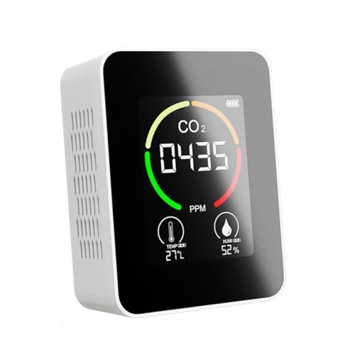VALICLUD Luftqualitätsmonitor Temperatur Hygrometer Weiß für Gewächshaus Lager Haushalt Tragbarer Kohlendioxid Sensor mit Schneller Feuchtigkeitsmessung und Präziser Umwelterkennung von VALICLUD